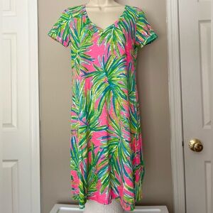 Lilly Pulitzer Jessica Tiki Pink Royal Lime dress
